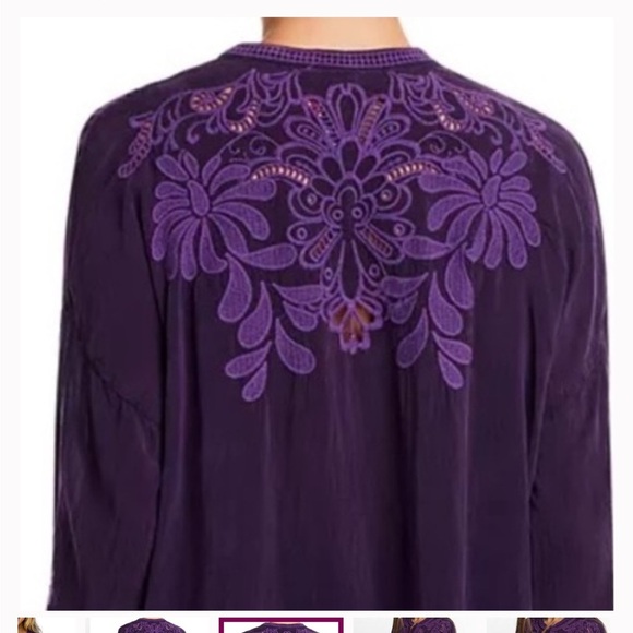 Johnny Was Elida heavily embroidered crocheted blouse NWT RARE XS - Picture 5 of 11